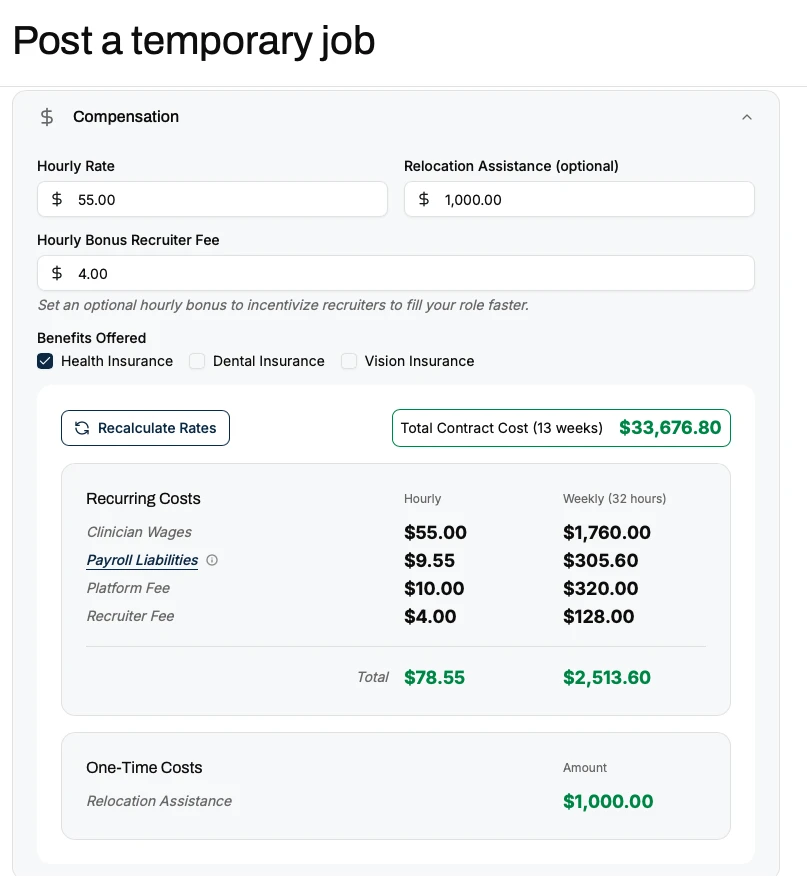 Client compensation breakdown